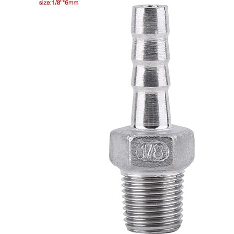 Raccord de tuyauterie mâle fileté BSP avec connexion pour tuyau (1/8" x 6 mm) (1/5)