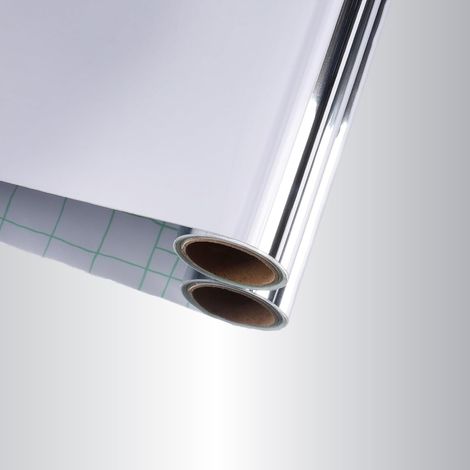 Miroir Adhesif 30cmx300cm Papier Peint Adhesif Mural Argent Stickers Muraux Métallique Rouleau Adhesif Decoratif Effet Miroir Decoration Murale Imperméable Rouleau Autocollant pour Meuble (1/5)