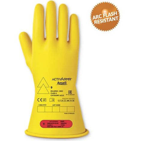 Ansell RIG011Y090 Guantes de Protección Amarillo Talla 9