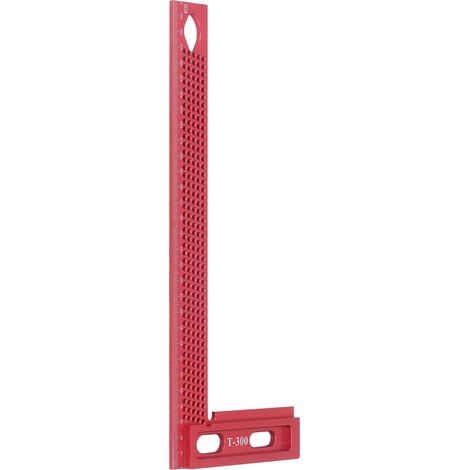 Équerre de charpentier aluminium léger, règle angle droit avec trous, équerre de pose rouge, outil de mesure précision, modèle L (1/5)