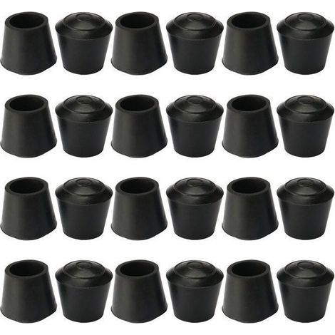 (Noir)Pied de meuble SOURCING MAP 16mm Dia intérieur Caoutchouc Tampon Patin Embout Pied Chaise Protecteurs Plancher Glisseurs Noir 24Pcs (1/5)