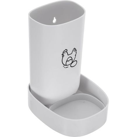 Mangeoire Murale pour Poules avec Distributeur de Gravier et Coquilles d'huîtres, Système Anti-déversement, Station d'alimentation pour Volailles, Plastique Blanc pour Poulailler (1/5)