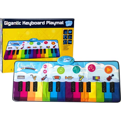 Tapete de baile educativo con instrumentos de piano arcoíris y 10 melodías. (1/4)