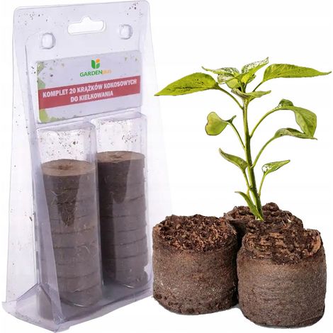 SET DI 20 DISCHI DI COCCO PER GERMOGLI GARDENLINE EDA3272