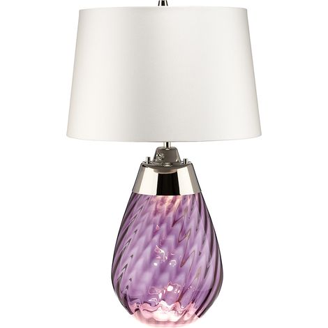 Lampe de table verre violet abat-jour blanc 60cm Elstead (1/3)