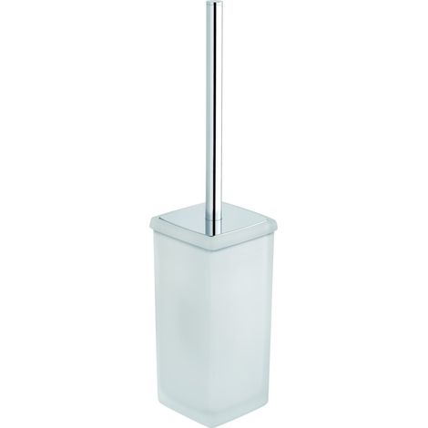 Metaform - Porta scopino da terra Cromo in Ottone cromato e vetro Mod. Aida
