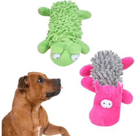 Jouet en peluche en forme de grenouille et d'hippopotame pour chien, morsure à mâcher, pour animaux de compagnie, chiot, jouets d'entraînement interactifs, 2 pièces (1/5)