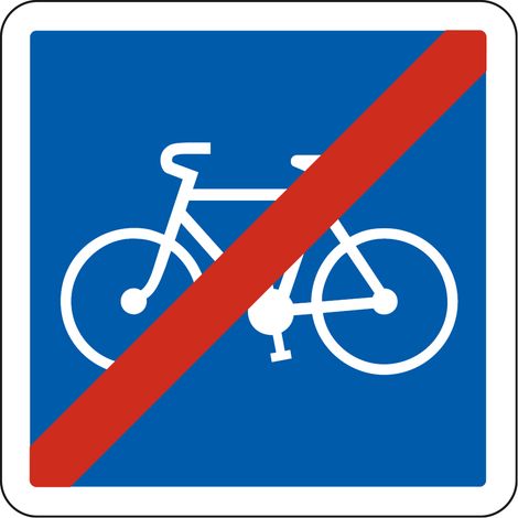 Panneau Fin d’Indication C114 – Fin de piste ou bande cyclable – Carré Classe 1 350 mm – Gamme BRETAGNE (1/5)