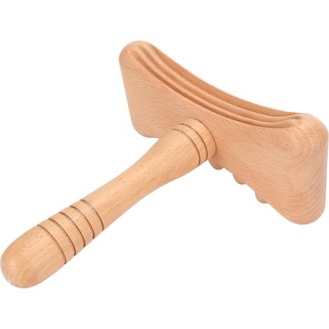 Bâton de massage en bois naturel Gua Sha, grattoir corporel portable à bords arrondis, outil de raclage pour nuque, épaules et tout le corps. (1/5)