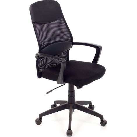 Sedia Scrivania Poltrona Presidenziale Ruote Ufficio Nero Ergonomica Braccioli (1/4)
