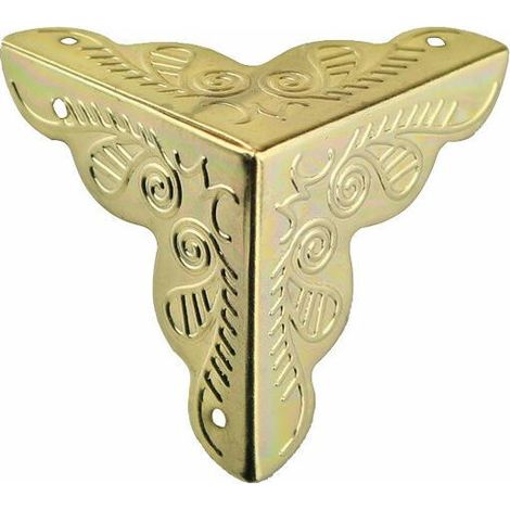 Set mit 20 Vintage-Eckenschützern für Möbel und Kisten – 25 x 35 mm – Goldfarbenes Metall – Retro-Stil – inklusive 80 Nägeln – Beschläge und Deko-Zubehör (1/5)