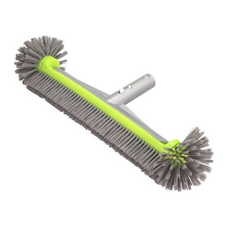 Brosse de nettoyage de piscine 45 cm avec manche en aluminium et dos en aluminium renforcé pour parois et fond de piscine (1/5)