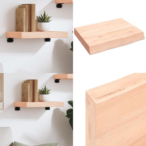 Wandregal 40x30x(2-6) cm Massivholz Eiche Unbehandelt - Wandregal - Eichendielen - Holzmöbel - Deko Regal - Rustikal - Home & Living (1/5)