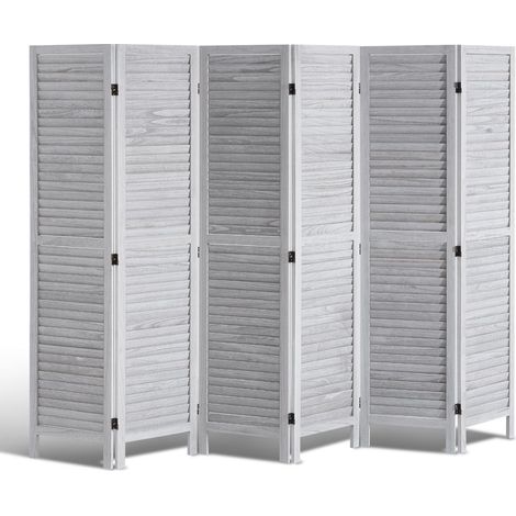 Paravent en bois pliable à 6 panneaux, 170 cm de haut, cloison intérieure ajourée en bois, paravent décoratif portable, idéal pour séparer les pièces, à la maison, au bureau, au restaurant ou dans la (1/5)