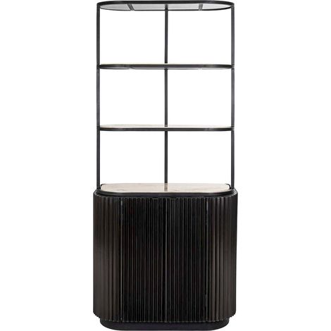 Armoire Hampton 2 portes 2 étagères marron foncé - Marron foncé et noir (1/5)