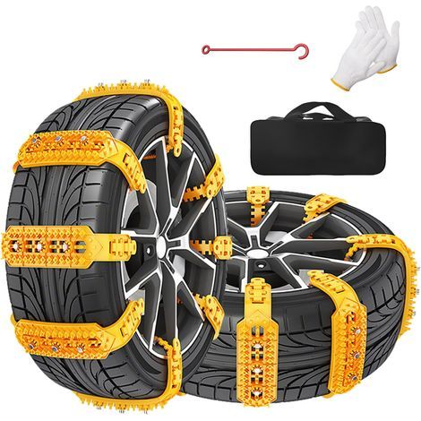 Chaînes à neige universelles 16PCS – TPU résistant jusqu'à -50°C – Adhérence optimale sur glace et neige – Montage facile pour SUV et camion (1/5)