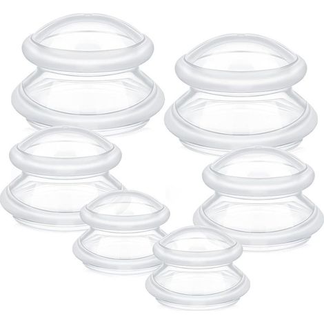 Ventouses en Silicone, Contient 6 Cuppers,Il Convient à la Plupart des Parties du Corps, Peuvent Favoriser la Circulation Sanguine et le Métabolisme du Corps, et Contribuer à une Bonne Santé. (1/4)