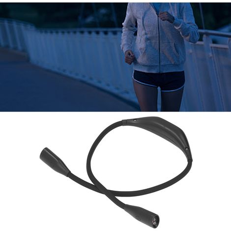 Lampe de cou LED rechargeable USB, 3 niveaux de luminosité, flexible à 360°, idéale pour la lecture, la course et les réparations (noire). (1/5)