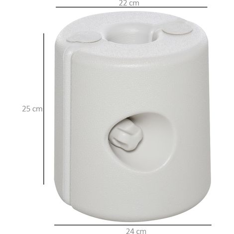 Poids pour supports de pavillon, lot de 4, pour tentes de réception, en polyéthylène (PE) résistant à l'eau et au sable, Ø 24 x H 25 cm, support stable pour événements en extérieur (1/5)