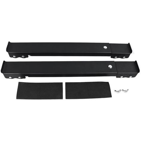 Untergestell für Waschmaschine und Kühlschrank, robuste, ausziehbare Geräterollen, mobiles Waschmaschinenuntergestell, Möbelroller mit Bremse und 24 Rädern, Schwarz (1/5)