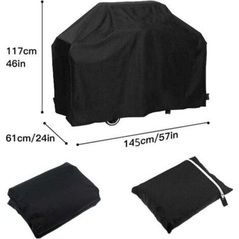 Housse de protection pour barbecue UlisemGrill, coupe-vent, résistante aux UV, hydrofuge, anti-humidité et anti-poussière, 145 x 61 x 117 cm (1/3)