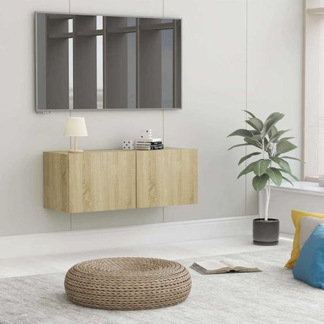 vidaXL Mobile Porta TV Rovere Sonoma 80x30x30 cm in Legno Multistrato (1/5)