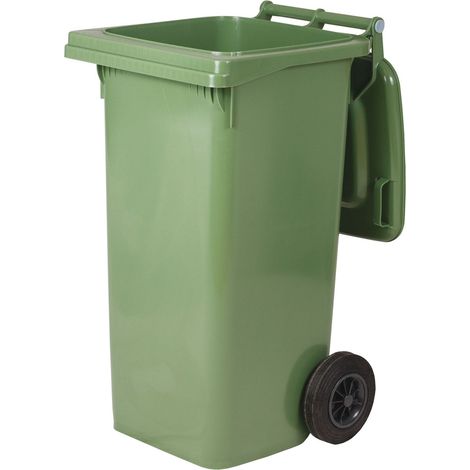 Bidone per raccolta differenziata con ruote 120Lt ICS - Green (1/5)