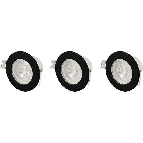 Sygonix SY-6418010  LED-Einbauleuchte 3er Set  LED LED 5.5 W Schwarz