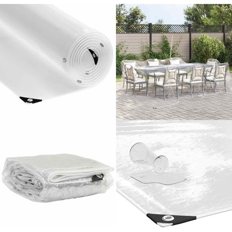 vidaXL Transparente Plane mit Ösen 6x6 m PVC (1/5)