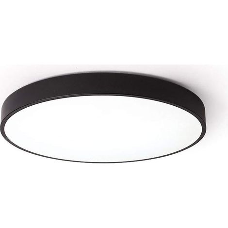 Moderna plafoniera a LED ultra luminosa in ferro, design creativo, lampada da soffitto rotonda ultra sottile con montaggio a filo per la decorazione della casa, nera