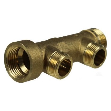 Watts – Collecteur sanitaire 2 départs D30 – Entraxe 55mm – Filetage mâle 1" – Pour réseaux d'eau chaude et froide