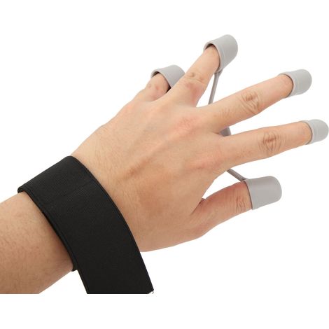 Renforceur de doigts en silicone, appareil d'entraînement musculaire, 3 niveaux de résistance, renforcement de la préhension, gris (1/5)