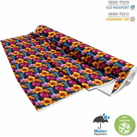 TESSUTI DECORATIVI PER ESTERNI OXFORD - Motivo Fiori Colorati  DX18081 (1/5)