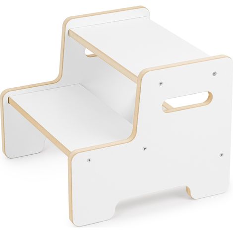 Tabouret de cuisine en bois pour enfants, blanc (1/5)