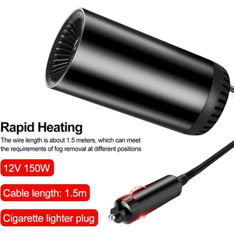 Chauffage 12V Voiture Allume-Cigare Dégivrage Rapide Pare-Brise Désembuage Économie Énergie Silencieux Ventilateur Auto Compact (1/5)