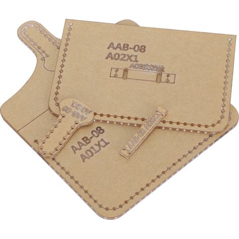 4 Gabarits en Acrylique pour Création de Porte-monnaie DIY, Moules à Motifs en Cuir et Accessoires de Sac (1/5)