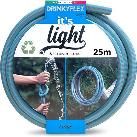 Idroeasy Armadillo Drinky Flex 25 Metri, Tubo da Giardino Super Leggero Antitorsione, Canna Irrigazione Atossica, Alta Portata Acqua, Made in Italy (1/4)