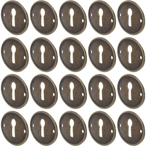NUOBESTY Lot de 20 plaques recouvrement ovales vintage en fer (1/5)