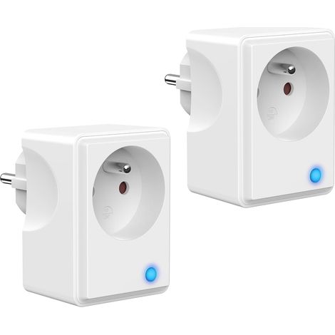 Prise Connectée WiFi, Suivi de consommation, 16A Type E 3680W, Commande vocale, blanc (1/5)