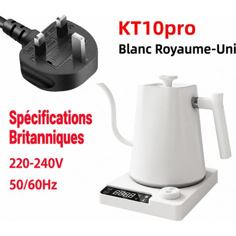 Bouilloire électrique col de cygne KT10pro blanc prise UK kt10pro blanc réf 0728 26 × 23 × 20 cm 1,7 kg – Livraison gratuite