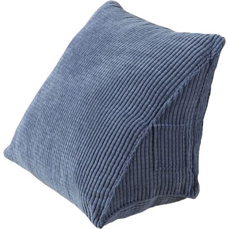 Oreiller triangulaire ergonomique 20x36x40 cm en mousse EPE souple avec poche latérale – soutien lombaire confortable