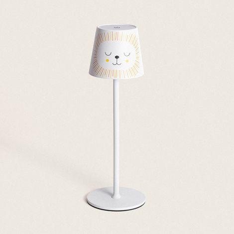 LED-Tischlampe 3W Tragbar aus Metall mit wiederaufladbarem USB Akku Anisa Gelb