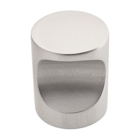 bouton encoche alu argent poli 20mm