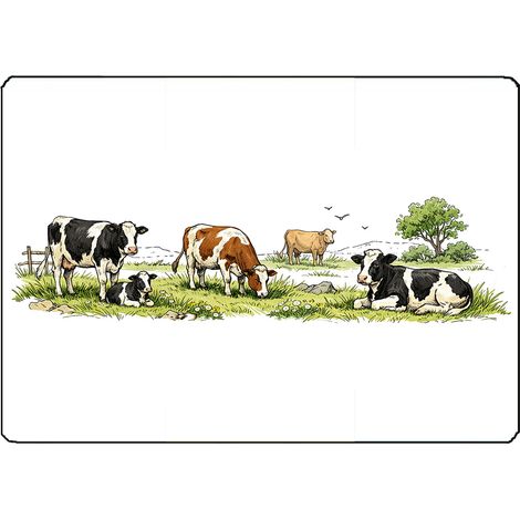 Planche à découper verre vaches 28,5 x 20 cm