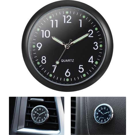Horloge Voiture - 1 Pièce - Acier Galvanisé - Étanche Lumineuse - Tableau de Bord Bateau Vélo - 4 Cm (1/5)