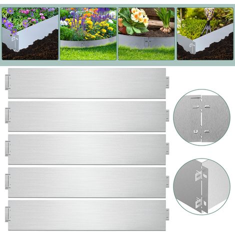 Wolketon 50M Rasenkante 100x18cm langlebig Garten Wegbegrenzung Verzinkt Gartenpalisade Pflanzen