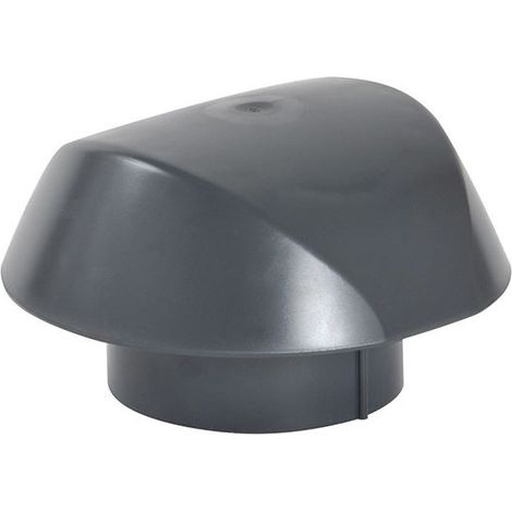 Nicoll – Chapeau de ventilation Ø125 anthracite – Sortie de toit sans moustiquaire – Adaptable sur tube PVC – Anti-nuisible intégré (1/2)