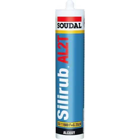 Mastic silicone neutre alcoxy SILIRUB AL 2T - 300 ml - marron - SOUDAL
