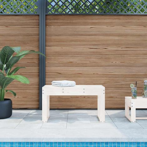 vidaXL Banco de jardín madera maciza de pino blanco 80x38x45 cm (1/5)