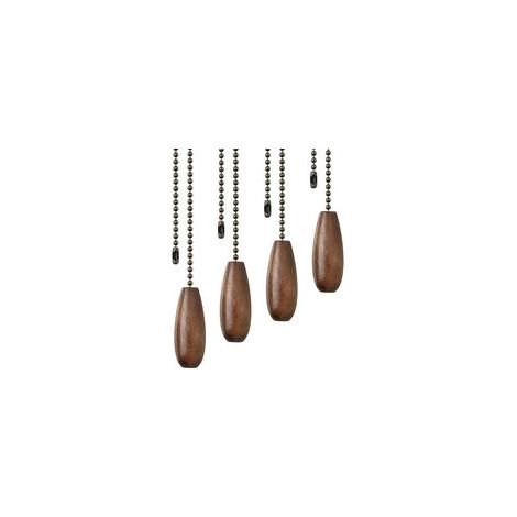 Lot de 4 chaînes de Traction pour Ventilateur de Plafond en Bois de avec Chaînes à Billes en Fer Bronze pour Chaîne de Ventilateur de Plafonnier (Brun) (1/5)